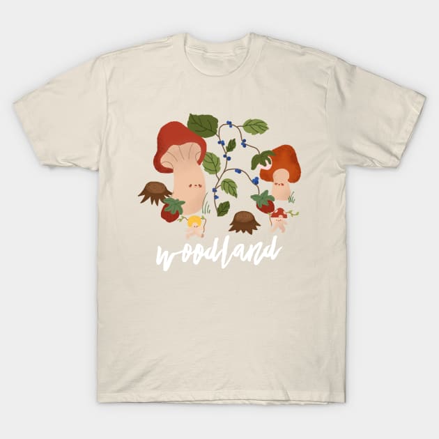 woodland mushroom forest T-Shirt by briclyn Forest